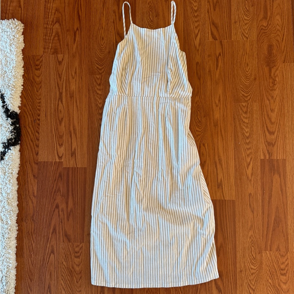 First Monday Stripe Tie-Back Shift Dress